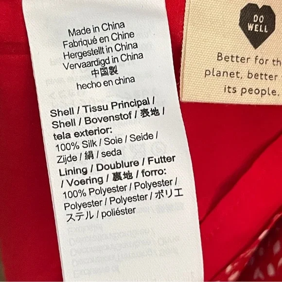 MADEWELL Silk Lucie Puff-Sleeve Smocked Mini Dress in Park Picnic, XXL $158 - Picture 10 of 12